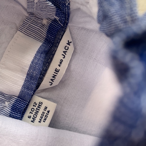 Janie and Jack Cotton Dress 6-12M Blue & White Check EUC - Picture 6 of 11
